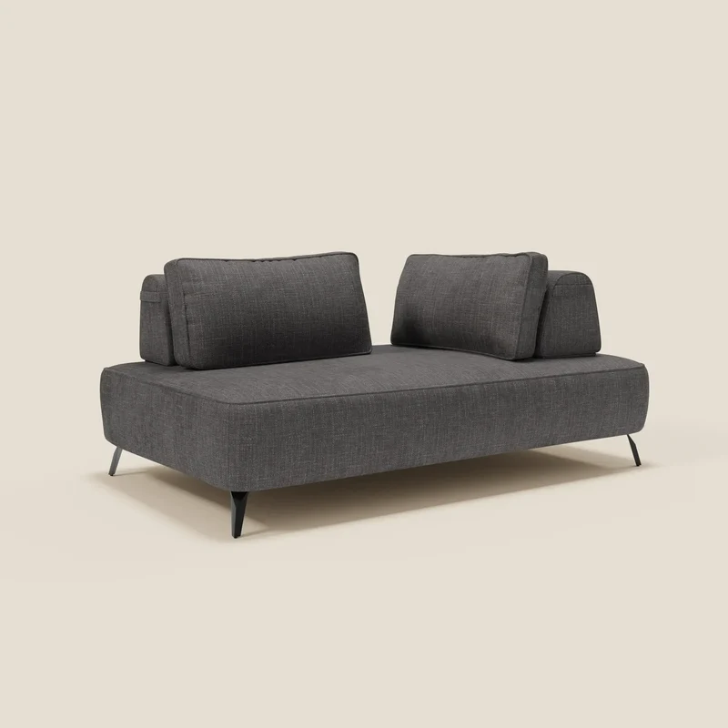 Volta Canapé modulable avec dossiers amovibles en tissu chenillé T06 anthracite