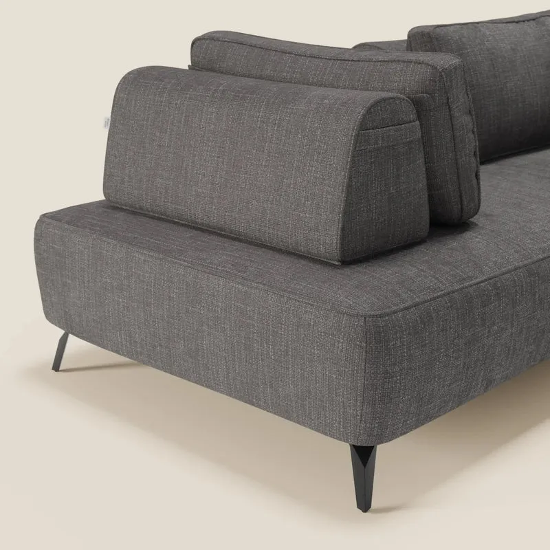 Volta Canapé modulable avec dossiers amovibles en tissu chenillé T06 anthracite