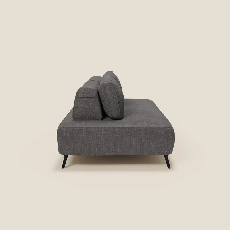 Volta Canapé modulable avec dossiers amovibles en tissu chenillé T06 anthracite