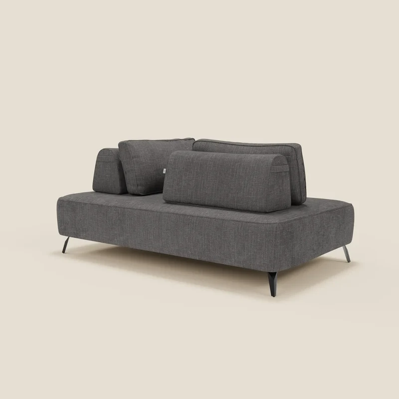Volta Canapé modulable avec dossiers amovibles en tissu chenillé T06 anthracite