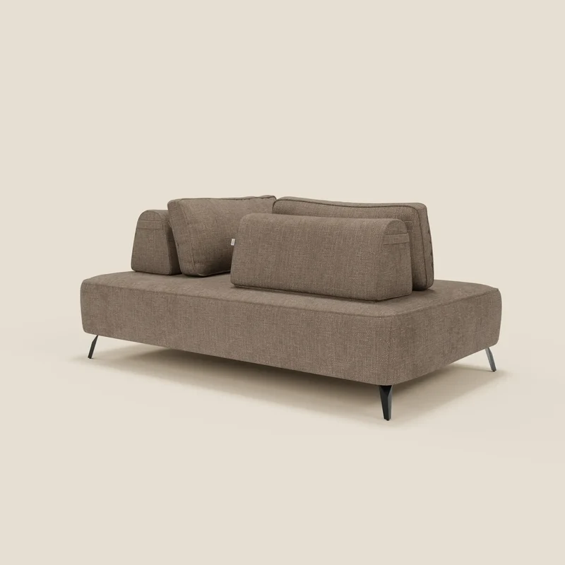 Volta Canapé modulable avec dossiers amovibles en tissu chenillé T06 marron