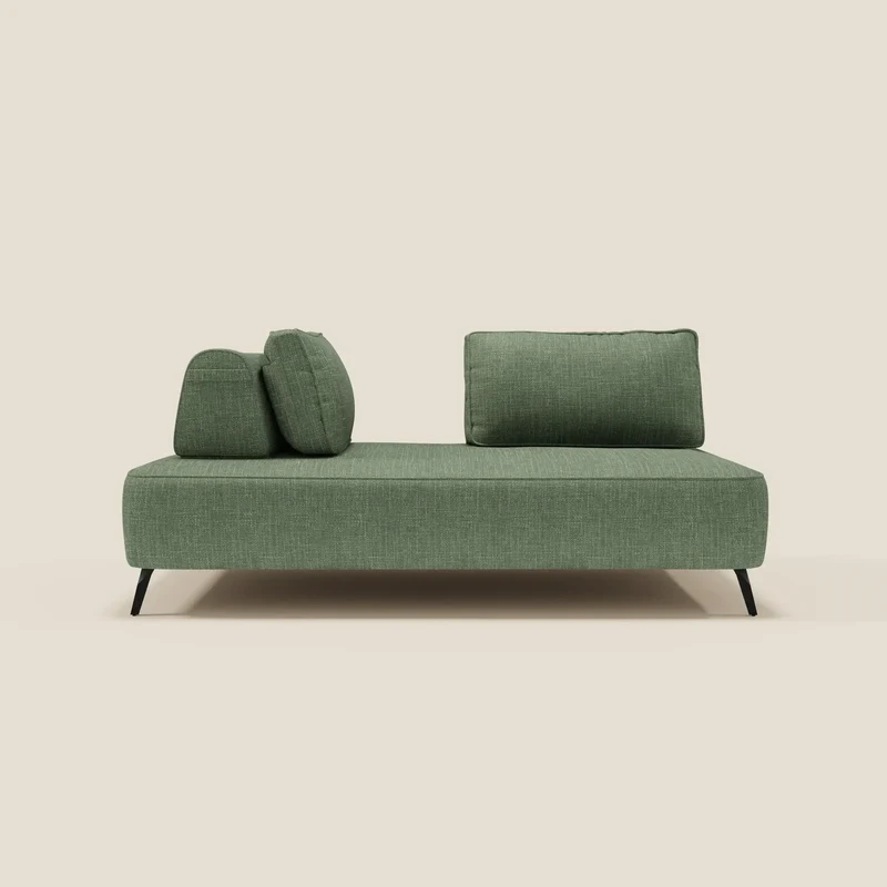 Volta Canapé modulable avec dossiers amovibles en tissu chenillé T06 vert