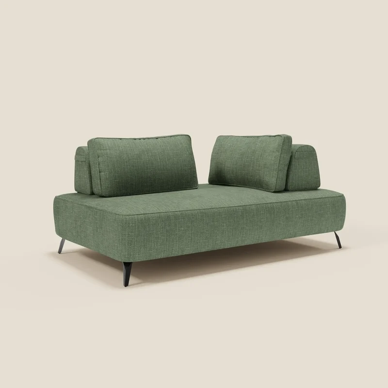 Volta Canapé modulable avec dossiers amovibles en tissu chenillé T06 vert