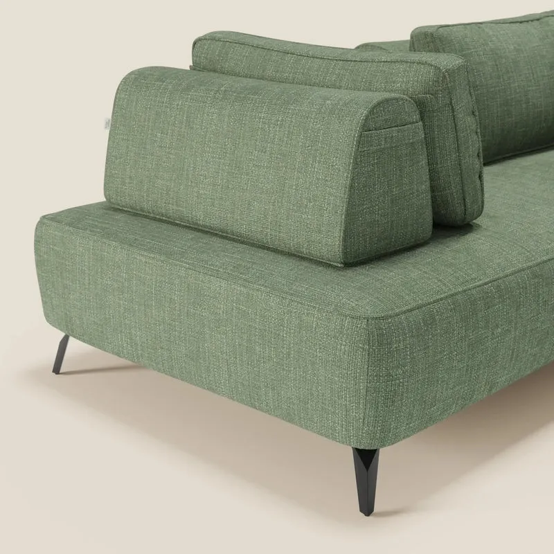 Volta Canapé modulable avec dossiers amovibles en tissu chenillé T06 vert