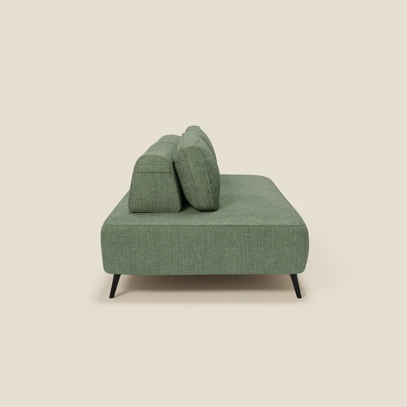 Volta Canapé modulable avec dossiers amovibles en tissu chenillé T06 vert