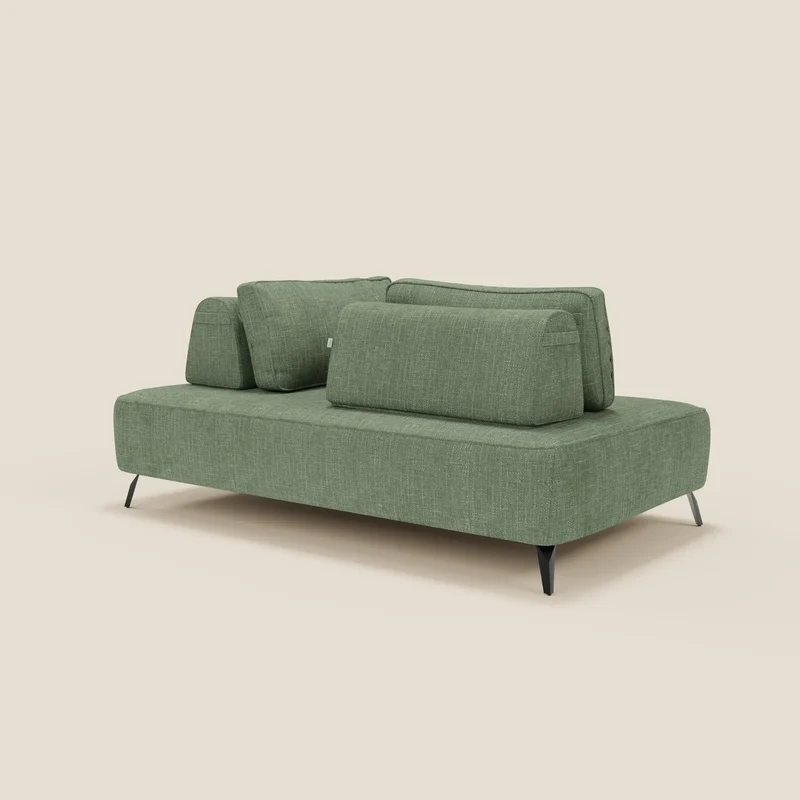 Volta Canapé modulable avec dossiers amovibles en tissu chenillé T06 vert