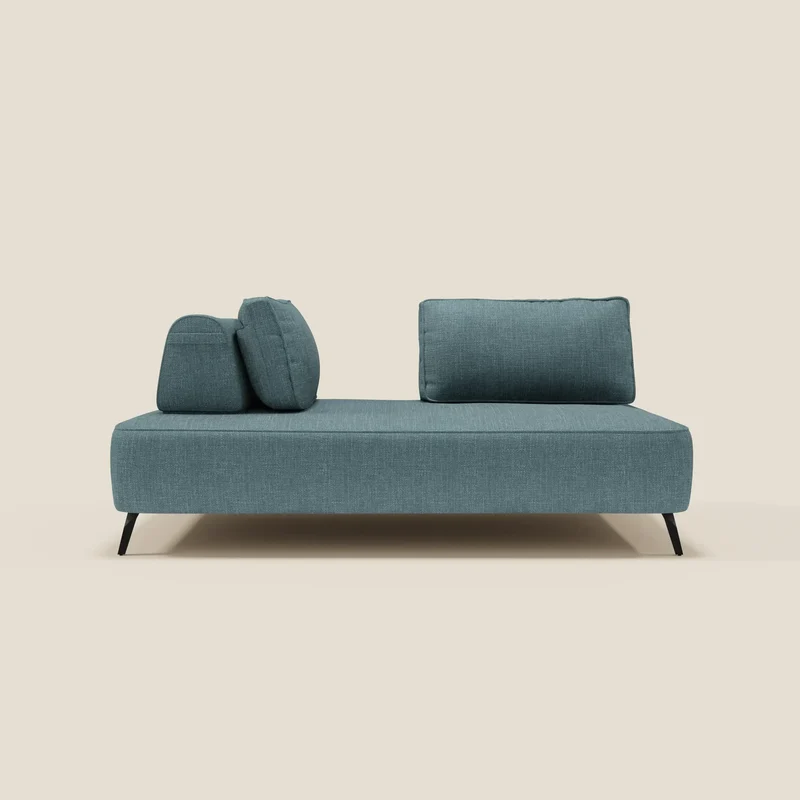 Volta Canapé modulable avec dossiers amovibles en tissu chenillé T06 bleu ciel