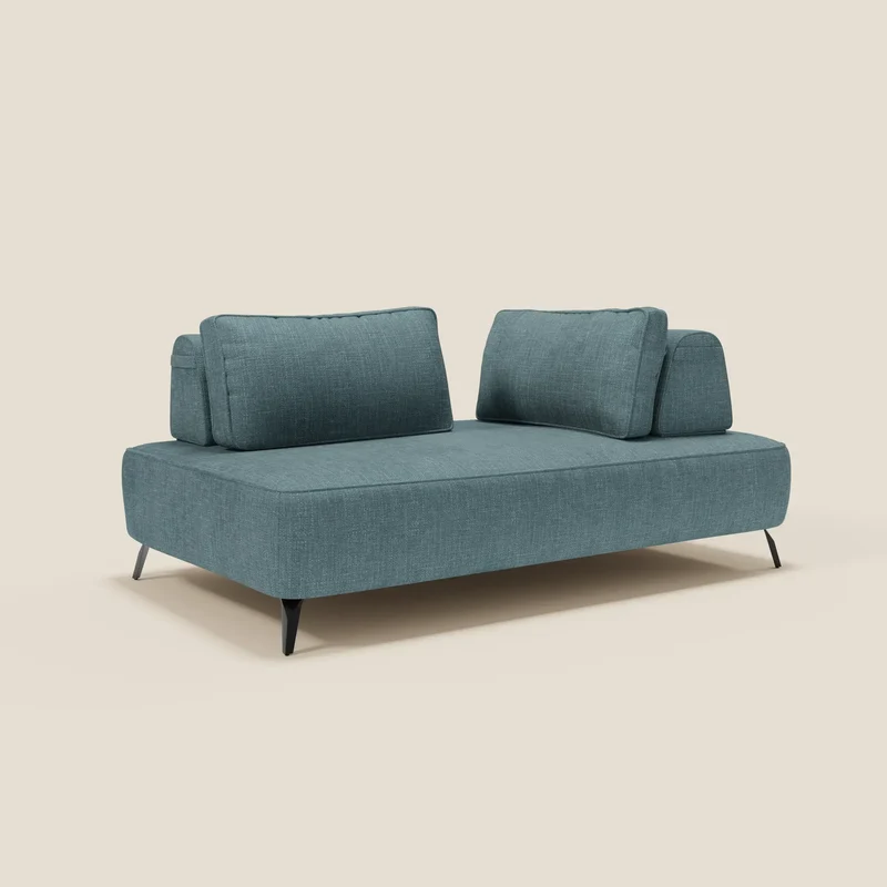 Volta Canapé modulable avec dossiers amovibles en tissu chenillé T06 bleu ciel