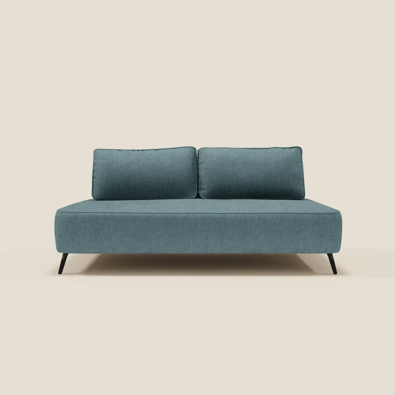 Volta Canapé modulable avec dossiers amovibles en tissu chenillé T06 bleu ciel