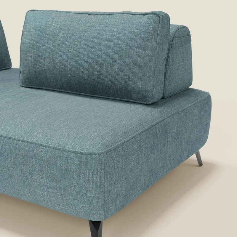 Volta Canapé modulable avec dossiers amovibles en tissu chenillé T06 bleu ciel