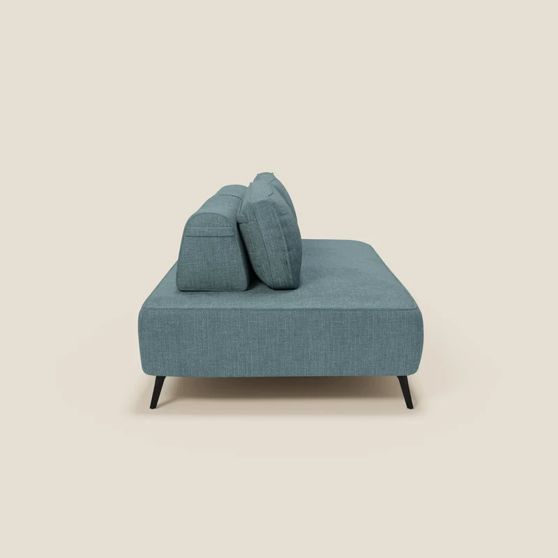 Volta Canapé modulable avec dossiers amovibles en tissu chenillé T06 bleu ciel
