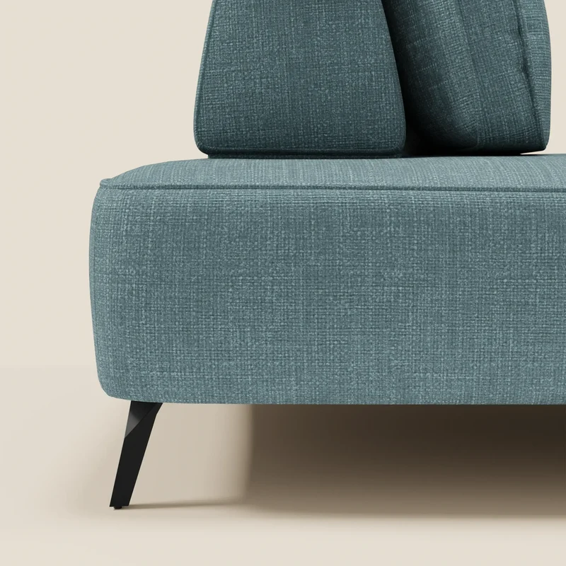 Volta Canapé modulable avec dossiers amovibles en tissu chenillé T06 bleu ciel