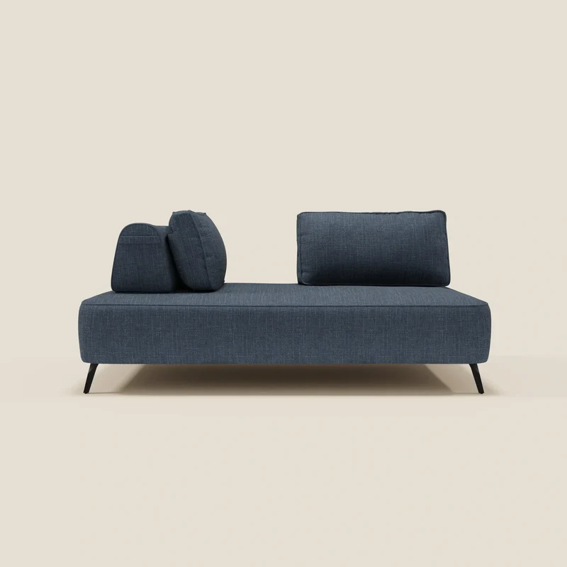 Volta Canapé modulable avec dossiers amovibles en tissu chenillé T06 bleu