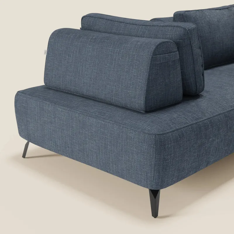 Volta Canapé modulable avec dossiers amovibles en tissu chenillé T06 bleu