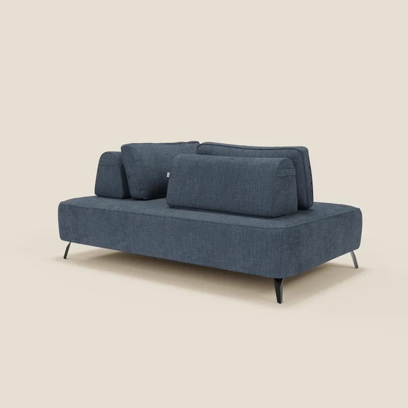 Volta Canapé modulable avec dossiers amovibles en tissu chenillé T06 bleu