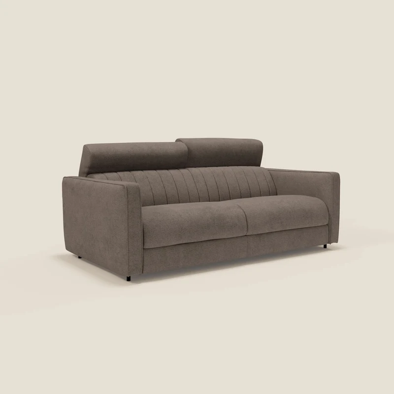Nivon Canapé convertible moderne avec têtière en tissu détachable à l'eau T25 marron