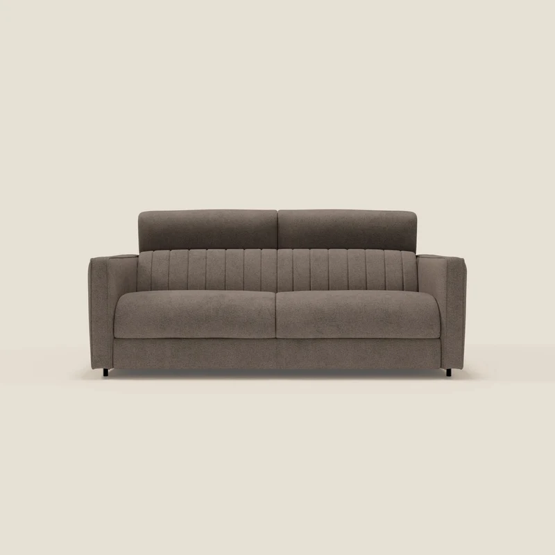 Nivon Canapé convertible moderne avec têtière en tissu détachable à l'eau T25 marron