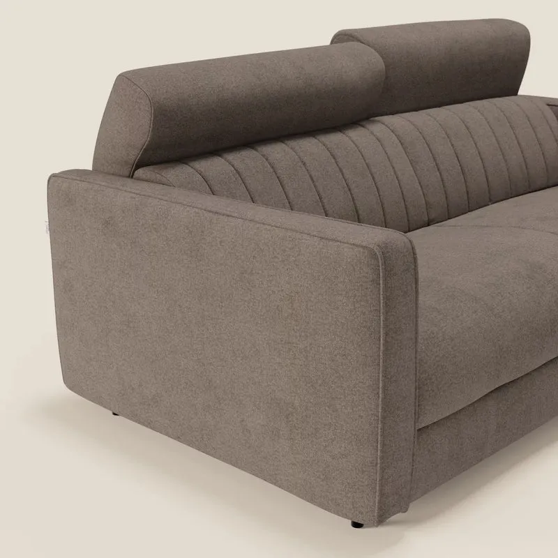 Nivon Canapé convertible moderne avec têtière en tissu détachable à l'eau T25 marron