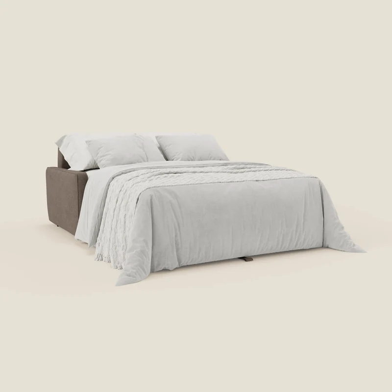 Nivon Canapé convertible moderne avec têtière en tissu détachable à l'eau T25 marron