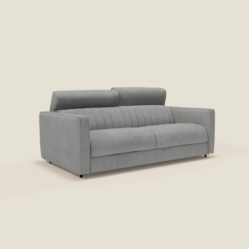 Nivon Canapé convertible moderne avec têtière en tissu détachable à l'eau T25 gris