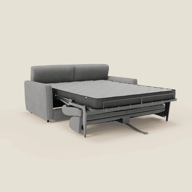 Nivon Canapé convertible moderne avec têtière en tissu détachable à l'eau T25 gris