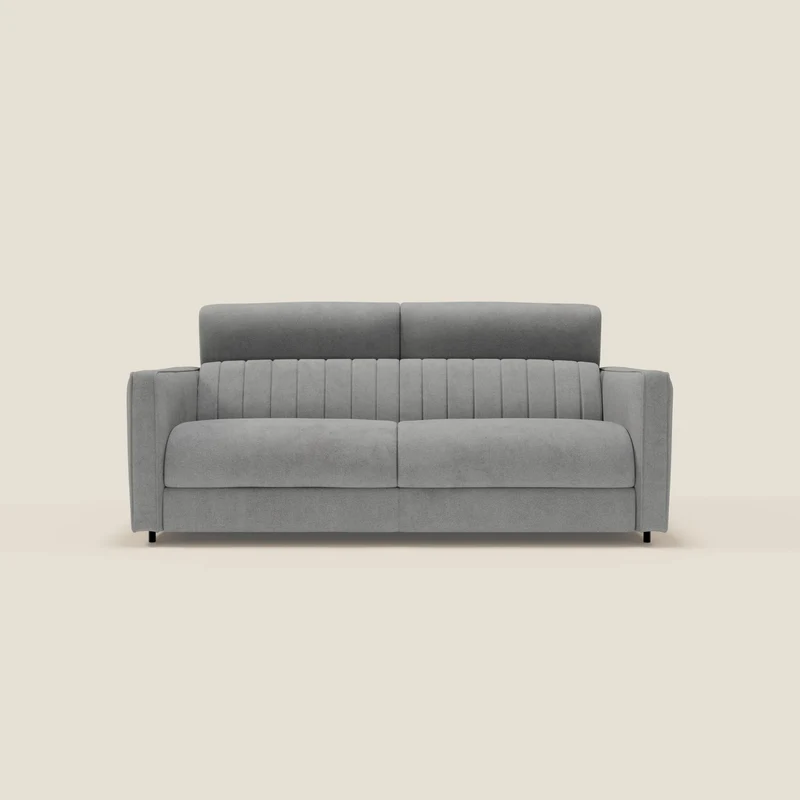 Nivon Canapé convertible moderne avec têtière en tissu détachable à l'eau T25 gris