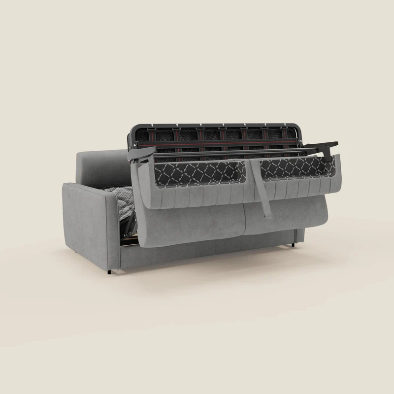 Nivon Canapé convertible moderne avec têtière en tissu détachable à l'eau T25 gris