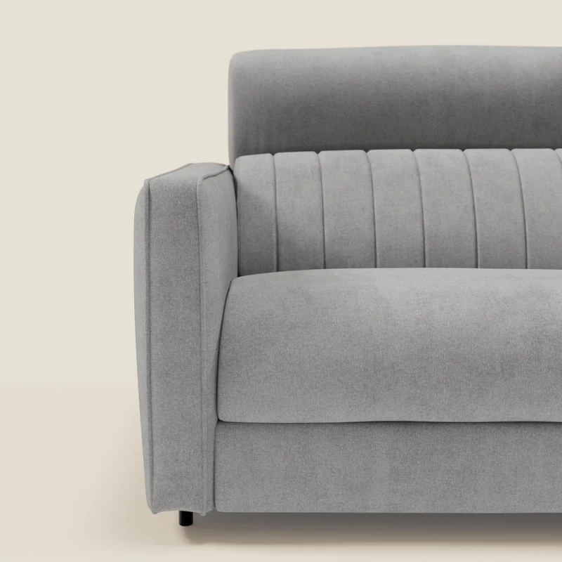 Nivon Canapé convertible moderne avec têtière en tissu détachable à l'eau T25 gris