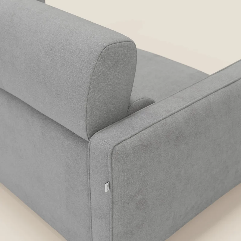 Nivon Canapé convertible moderne avec têtière en tissu détachable à l'eau T25 gris