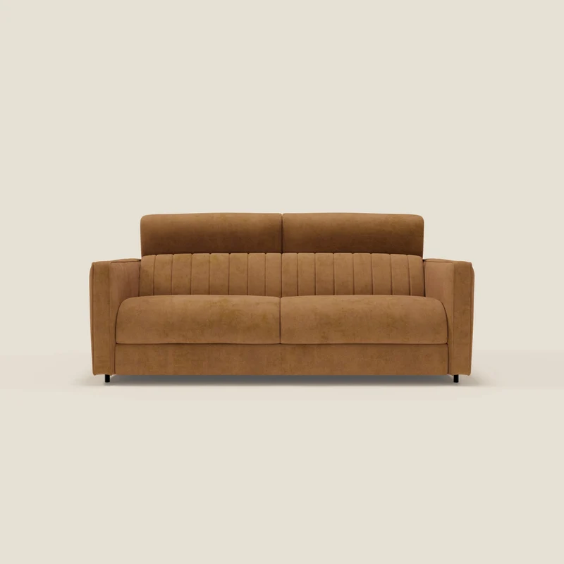 Nivon Canapé convertible moderne avec têtière en tissu détachable à l'eau T25 jaune moutarde