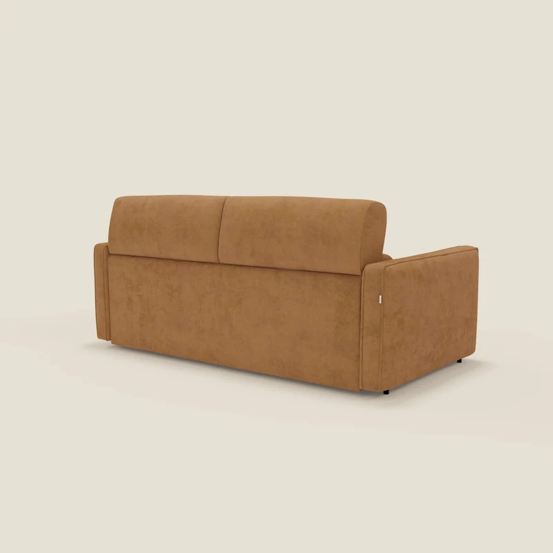 Nivon Canapé convertible moderne avec têtière en tissu détachable à l'eau T25 jaune moutarde