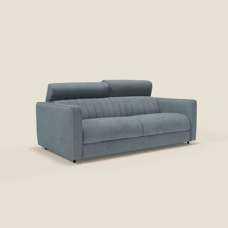 Nivon Canapé convertible moderne avec têtière en tissu détachable à l'eau T25 bleu pastel