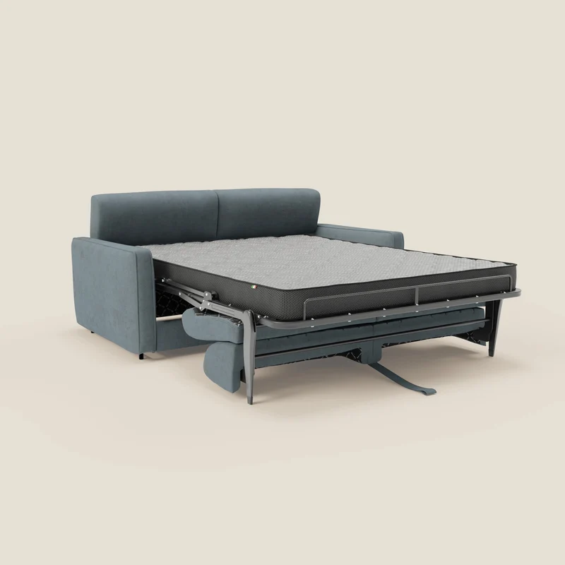 Nivon Canapé convertible moderne avec têtière en tissu détachable à l'eau T25 bleu pastel
