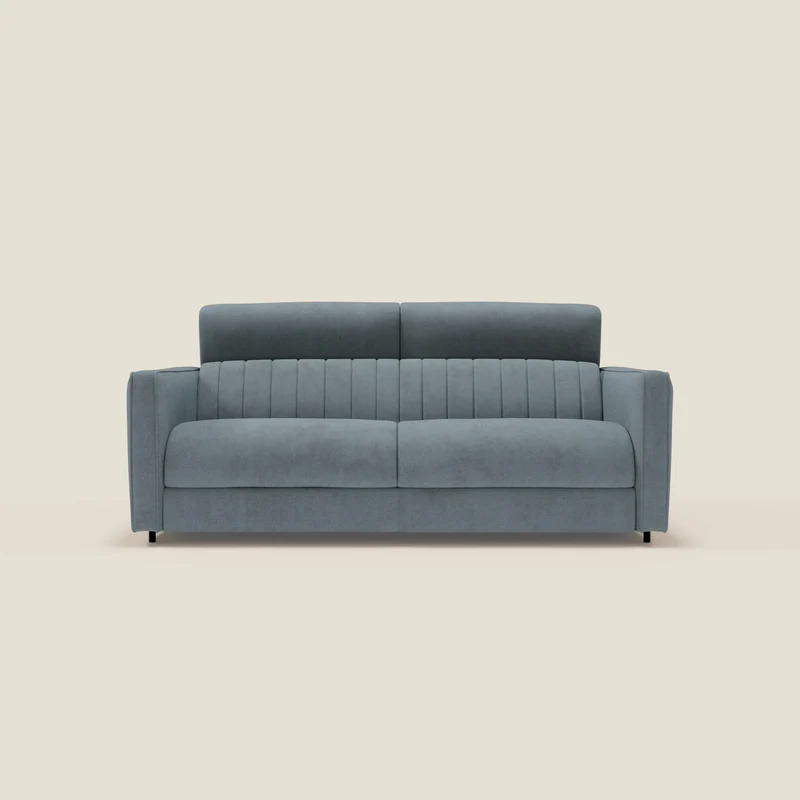 Nivon Canapé convertible moderne avec têtière en tissu détachable à l'eau T25 bleu pastel