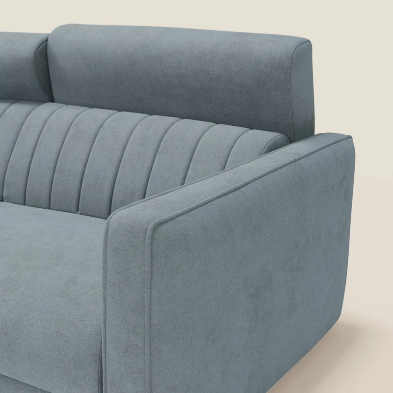 Nivon Canapé convertible moderne avec têtière en tissu détachable à l'eau T25 bleu pastel