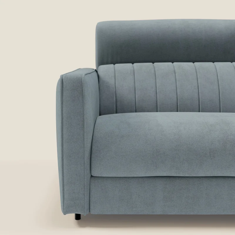 Nivon Canapé convertible moderne avec têtière en tissu détachable à l'eau T25 bleu pastel