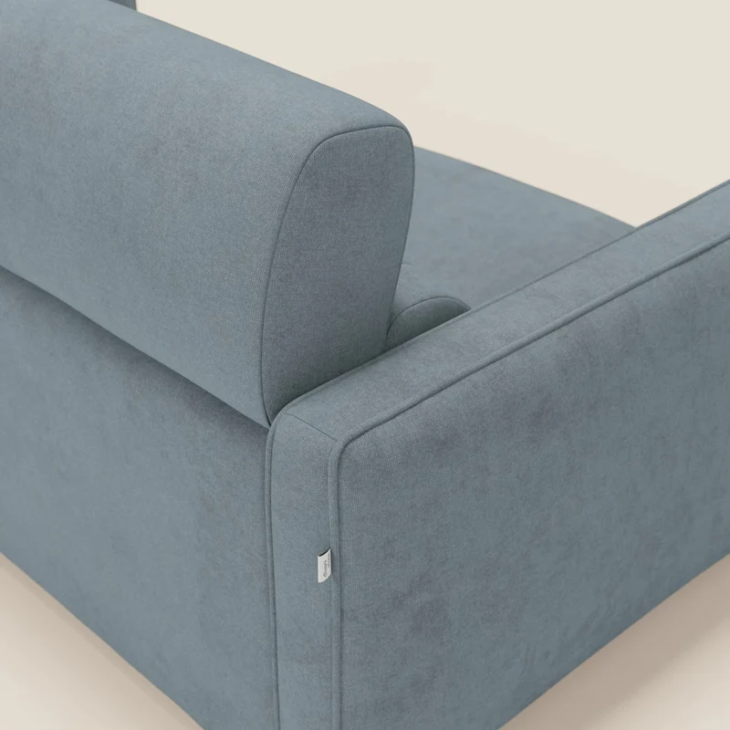 Nivon Canapé convertible moderne avec têtière en tissu détachable à l'eau T25 bleu pastel