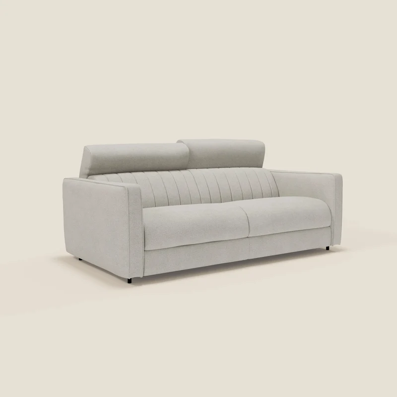 Nivon Canapé convertible moderne avec têtière en tissu détachable à l'eau T25 crème