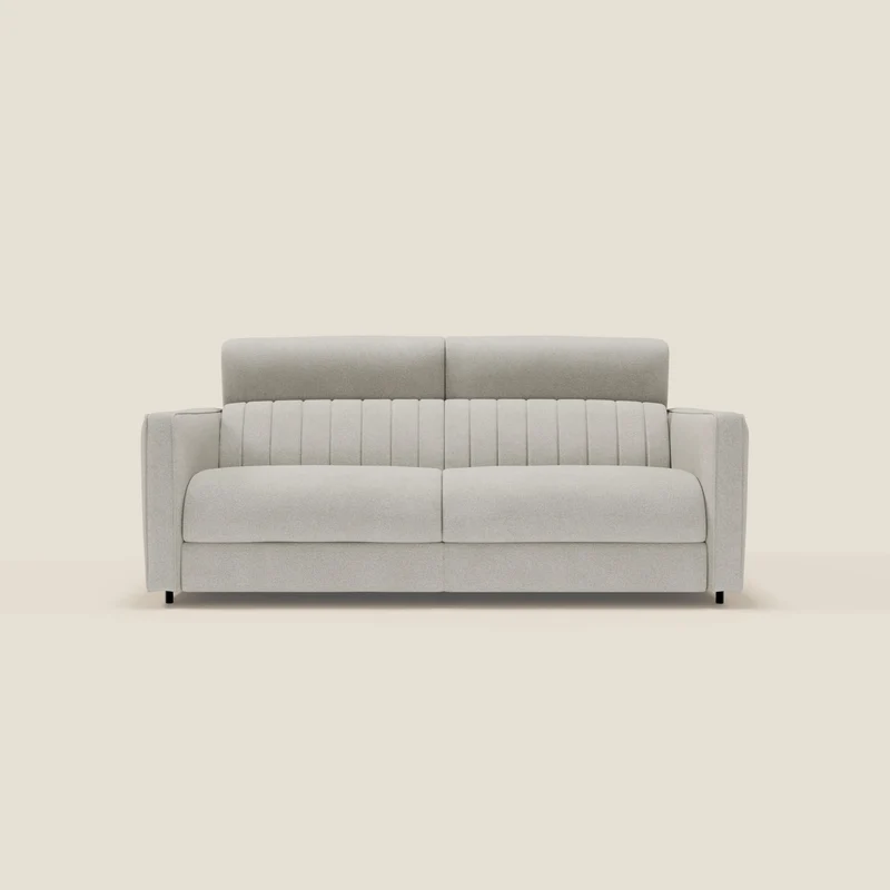 Nivon Canapé convertible moderne avec têtière en tissu détachable à l'eau T25 crème