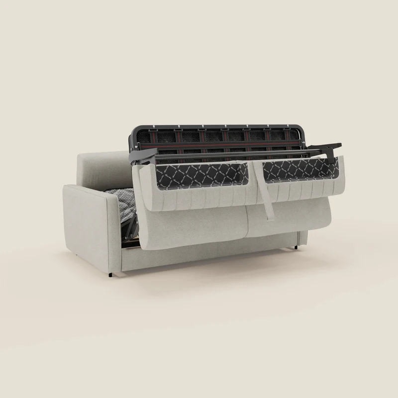 Nivon Canapé convertible moderne avec têtière en tissu détachable à l'eau T25 crème