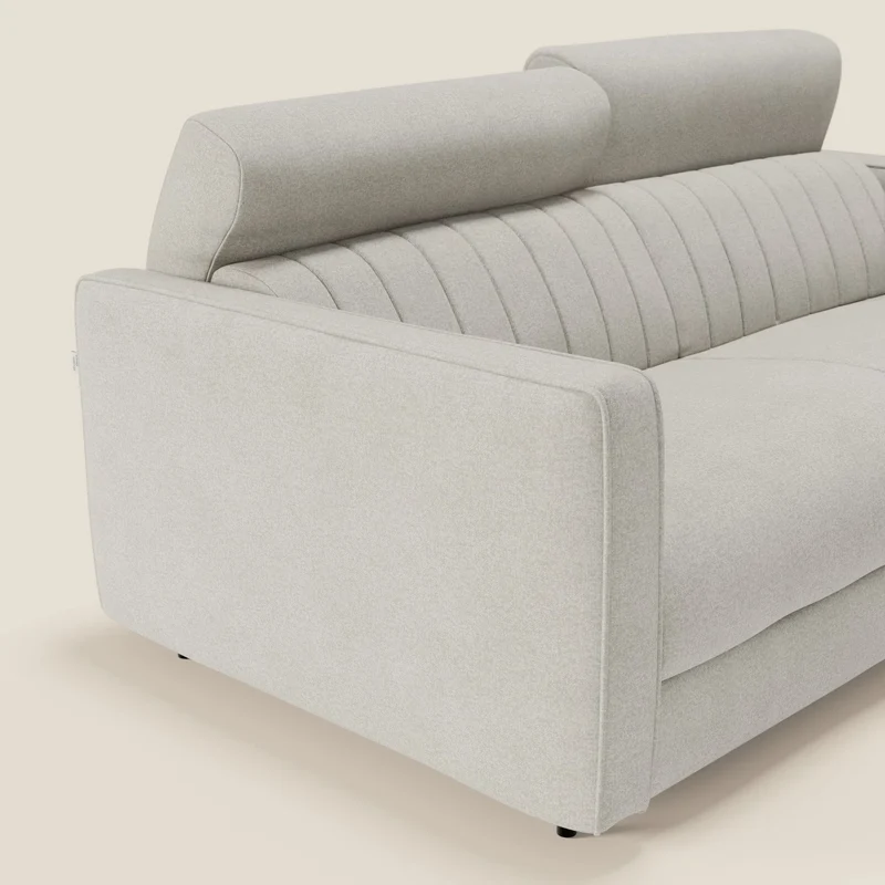 Nivon Canapé convertible moderne avec têtière en tissu détachable à l'eau T25 crème