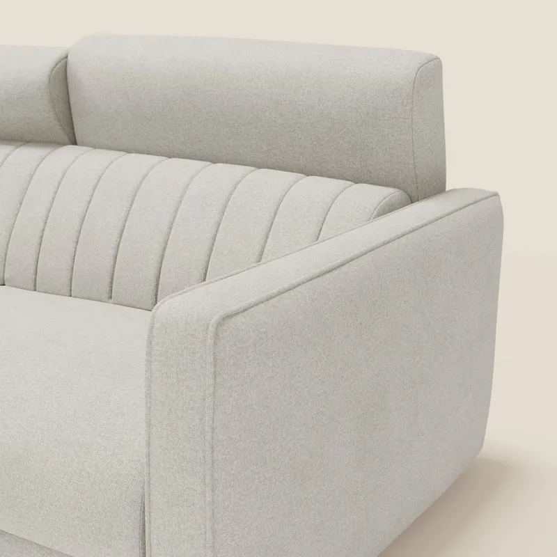 Nivon Canapé convertible moderne avec têtière en tissu détachable à l'eau T25 crème