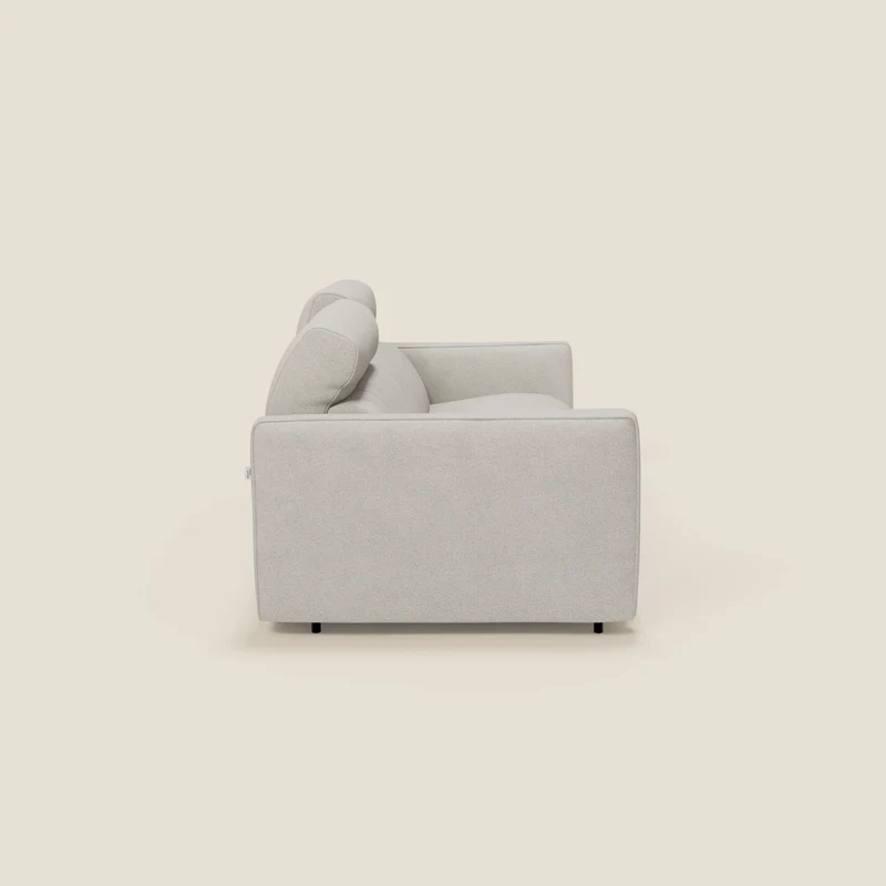 Nivon Canapé convertible moderne avec têtière en tissu détachable à l'eau T25 crème