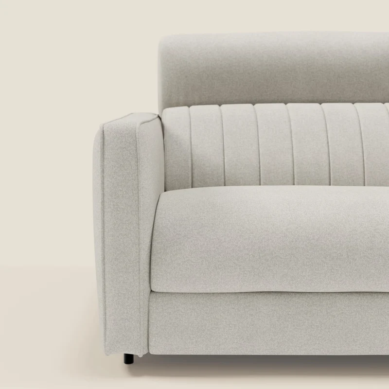 Nivon Canapé convertible moderne avec têtière en tissu détachable à l'eau T25 crème