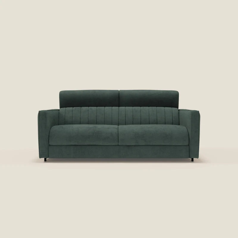 Nivon Canapé convertible moderne avec têtière en tissu détachable à l'eau T25 vert