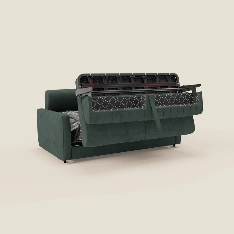 Nivon Canapé convertible moderne avec têtière en tissu détachable à l'eau T25 vert