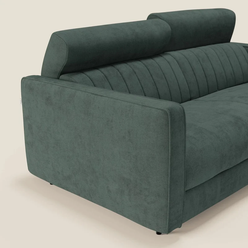 Nivon Canapé convertible moderne avec têtière en tissu détachable à l'eau T25 vert