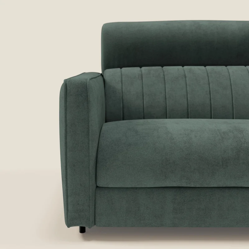 Nivon Canapé convertible moderne avec têtière en tissu détachable à l'eau T25 vert