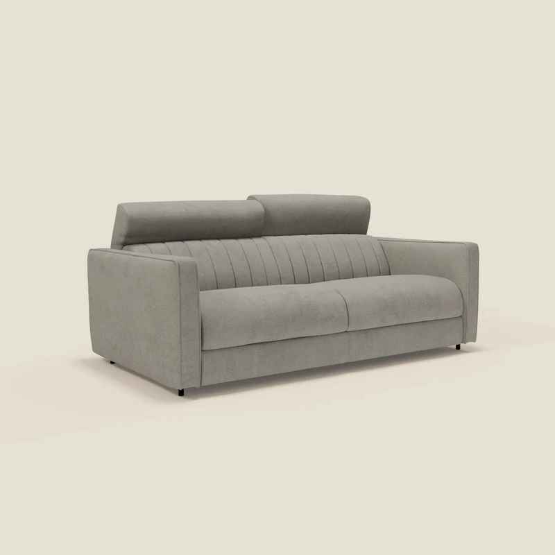 Nivon Canapé convertible moderne avec têtière en tissu détachable à l'eau T25 taupe