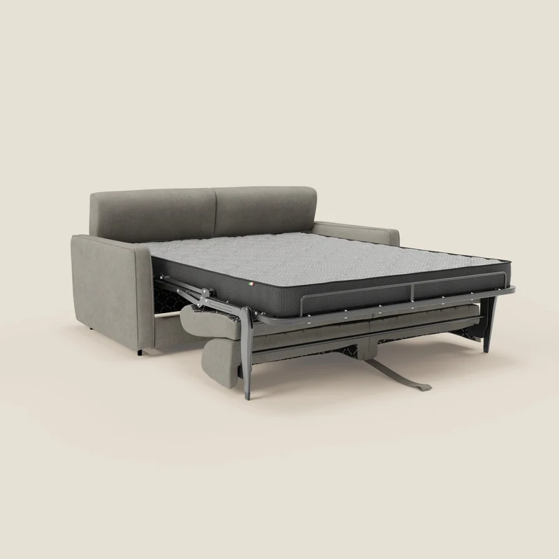 Nivon Canapé convertible moderne avec têtière en tissu détachable à l'eau T25 taupe